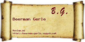 Beerman Gerle névjegykártya
